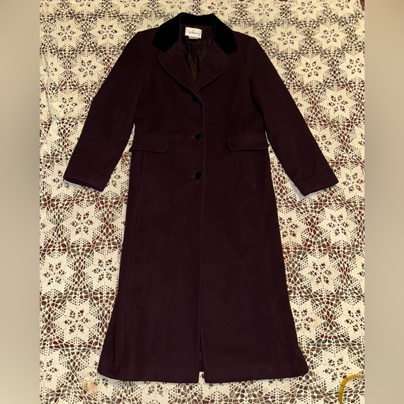 Worthington Dark Burgundy Pea Coat with Black Accents - Picture 3 of 8